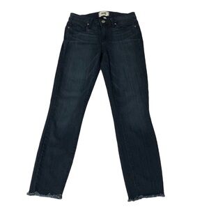 PAIGE Verdugo Crop Jeans, Size 25, Dark Wash Blue Denim
